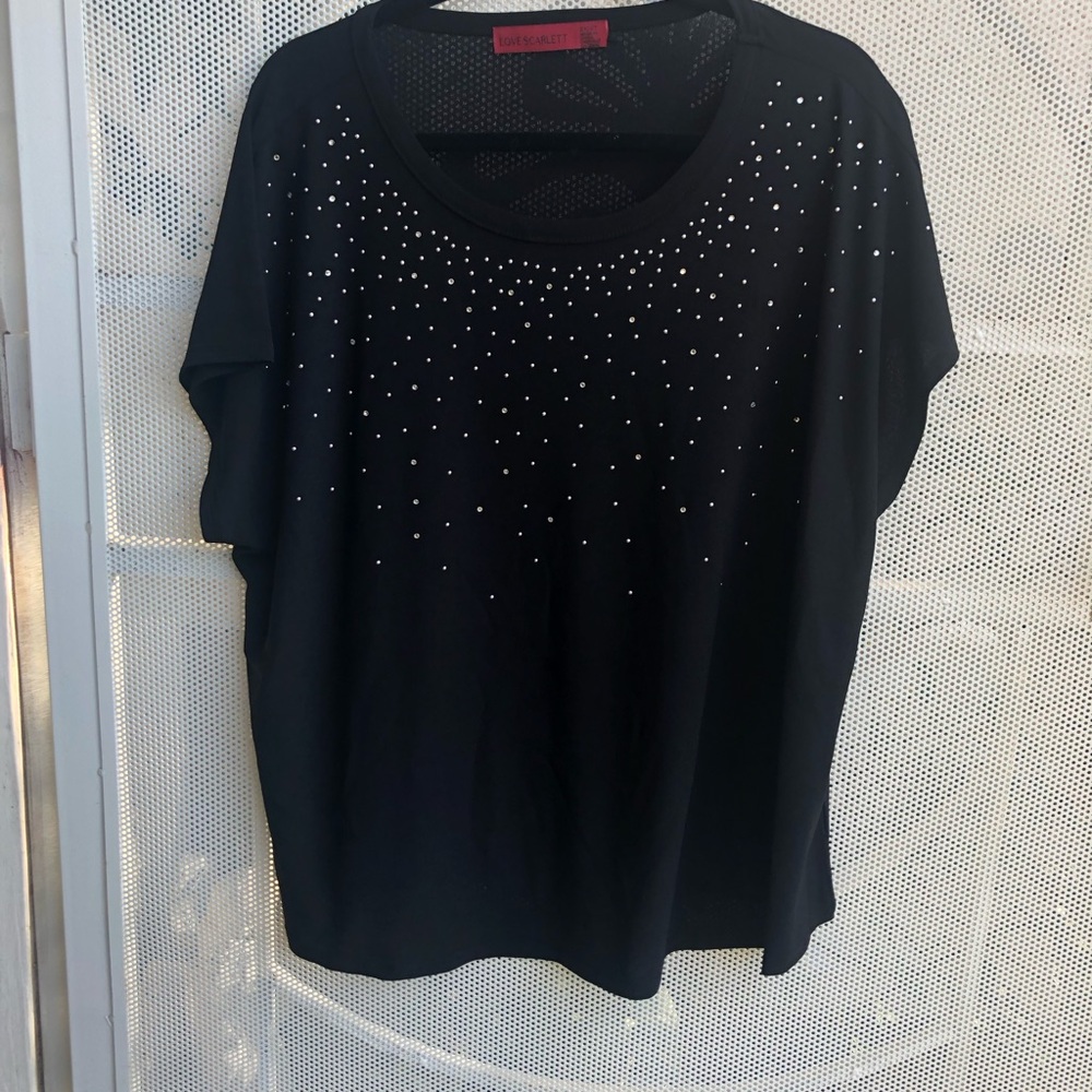 Love Scarlet- Brand New With Tags 🏷️ Black Embellished Women’s Top